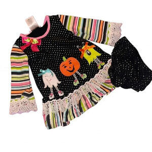 BONNIE JEAN BABY Girl's 12M Halloween Applique Dress.